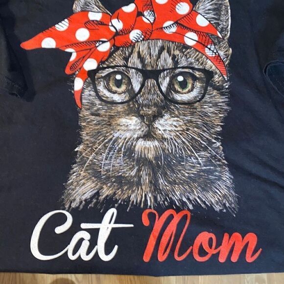 Cat mom leopard print bandanna t shirt XL - Picture 2 of 6